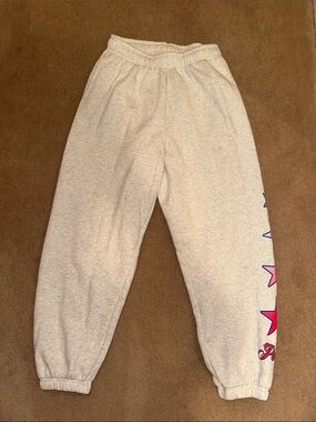 PINKWomen’s Cream Sweatpants with Pink Star Accent